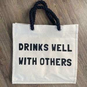 Wine canvas tote